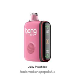 Hurtownia Vape W Polsce - Bang Box Inteligentny wyświetlacz mocy 9000-18000 zaciągnięć soczysty lód brzoskwiniowy J66LVB29