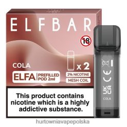 Hurtownia Vape W Polsce - Cola VPNZX319 ELFBAR Elfa ampułko-napełniona kapsułka - 2ml - 20mg (2 opakowania)