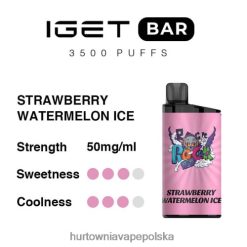 Hurtownia Vape W Polsce - lód arbuzowo-truskawkowy VPNZX89 IGET BAR 3500 5% nikotyny
